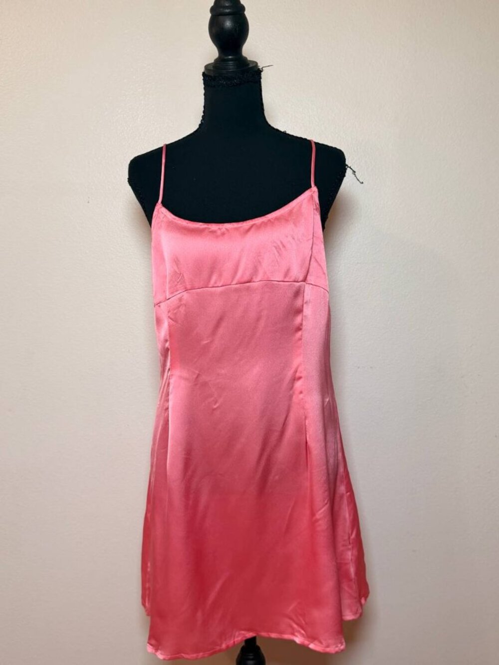 PrettyLittleThing Candy Pink Satin Slip Dress Mini 90s Coquette Y2K US 10 NWT